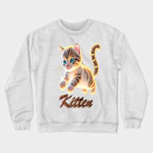 Cute Kitten Jump Crewneck Sweatshirt